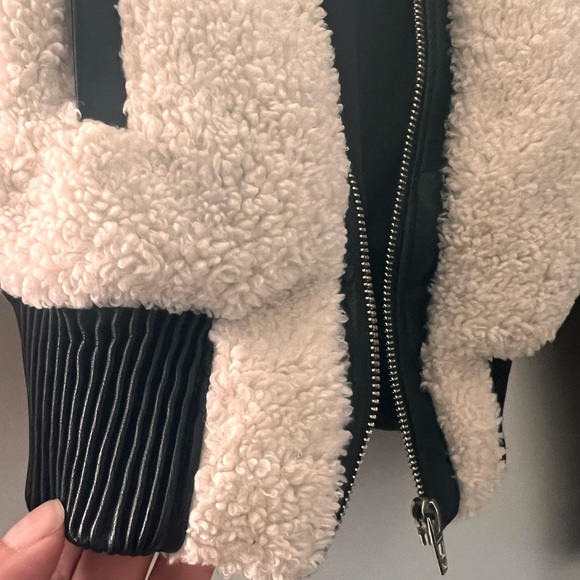 Blank NYC Girls Kids Faux Leather Shearling Jacket Size M - Picture 11 of 11